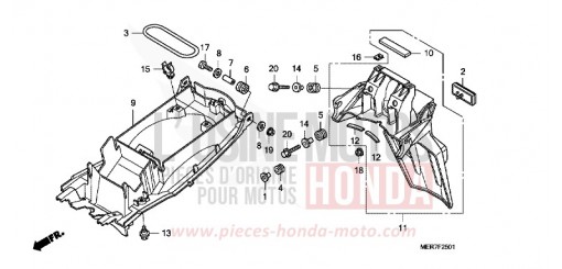 GARDE-BOUE ARRIERE (CBF600S8/SA8/N8/NA8) CBF600N8 de 2008